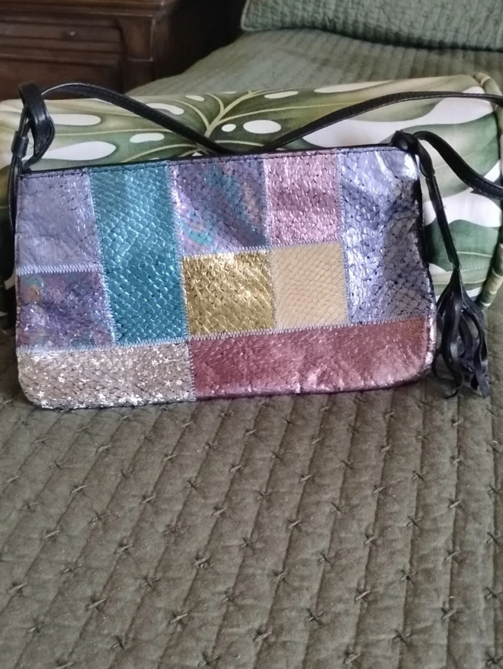 Colorful Snakeskin Clutch